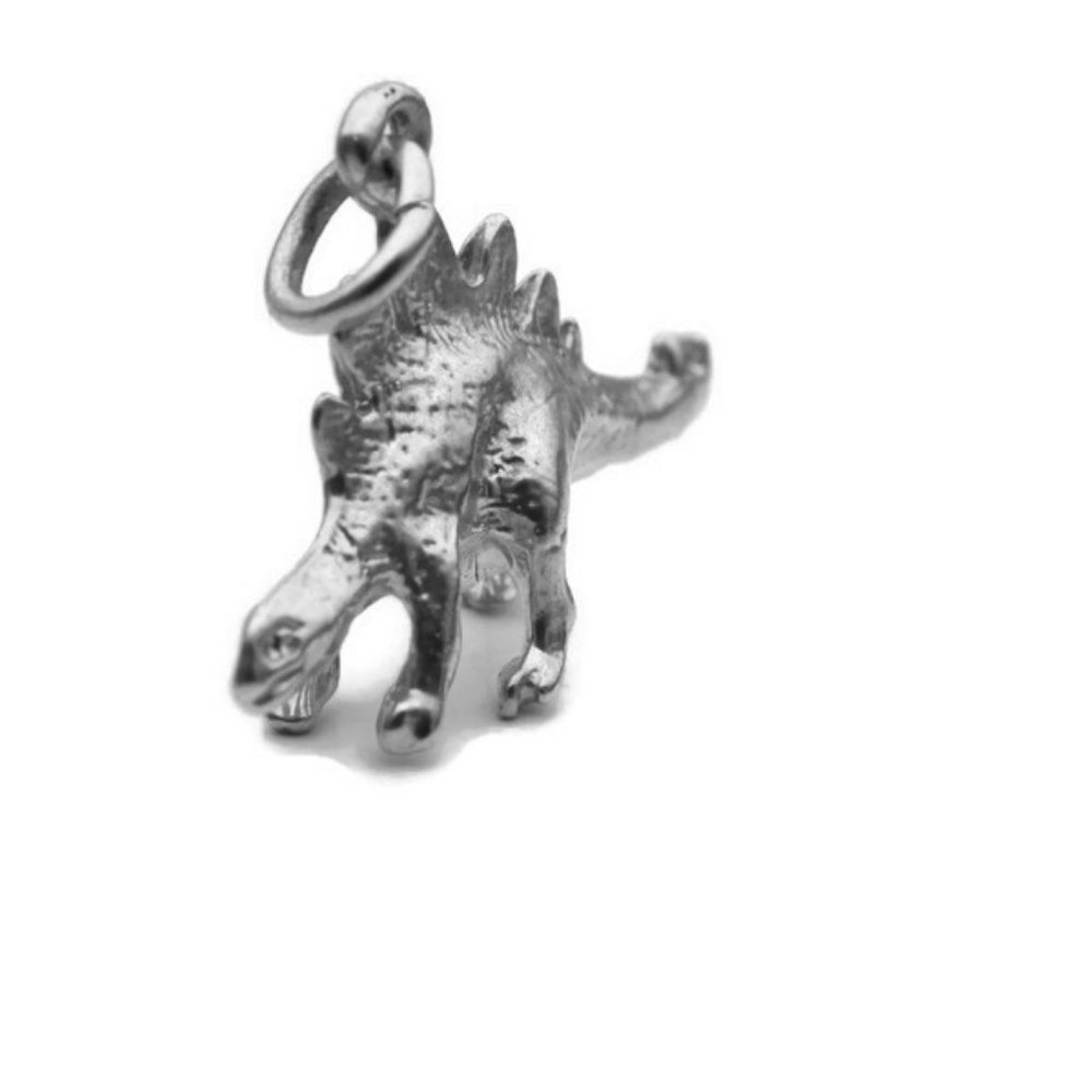 .925 Sterling Silver Stegosaurus Dinosaur Pendant - Picture 3 of 6